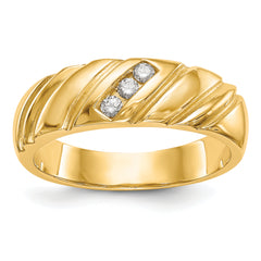 14K 3-Stone 1/8 carat Diamond Complete Men's Band