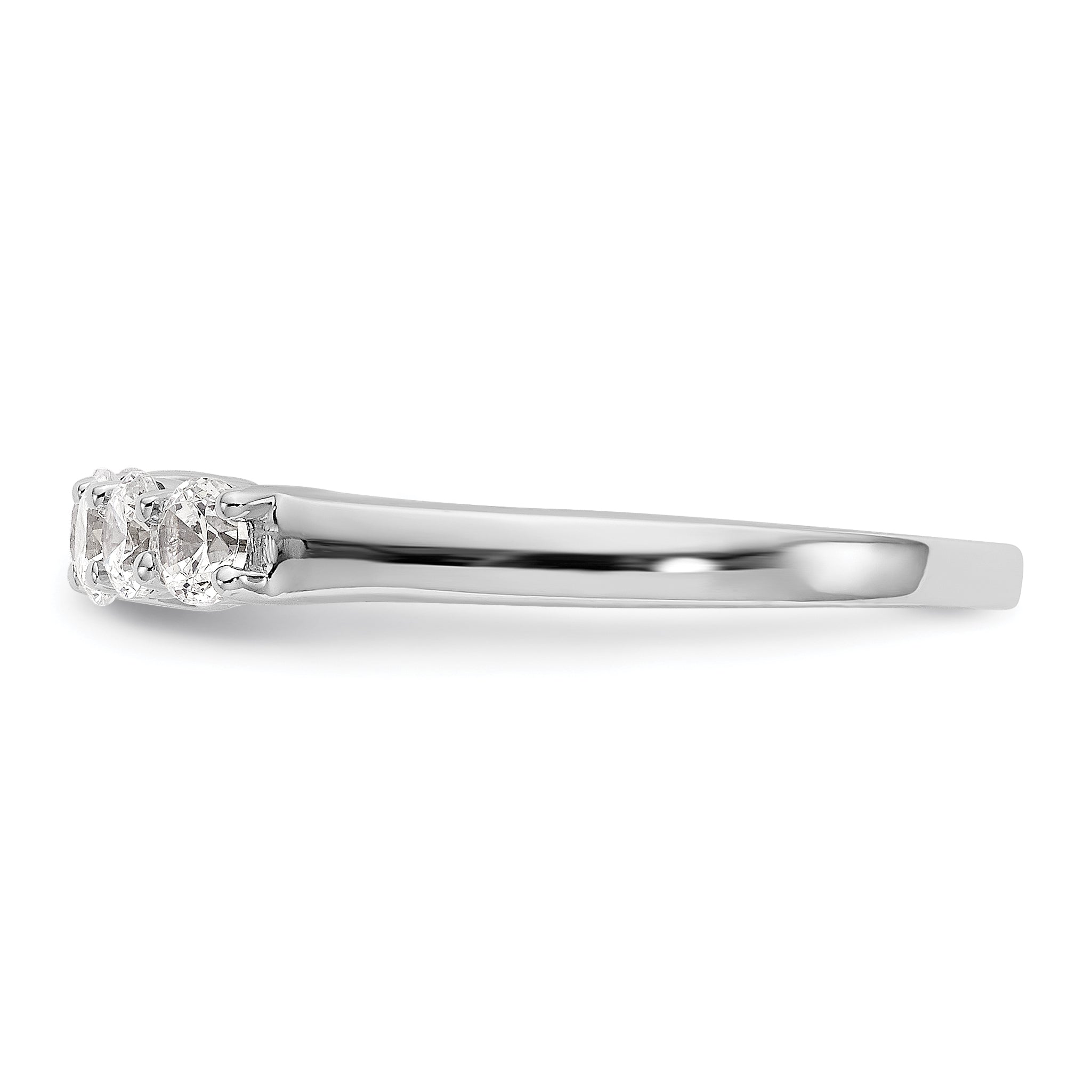 14K White Gold 7-Stone Shared Prong 7/8 carat Complete Round Diamond Band