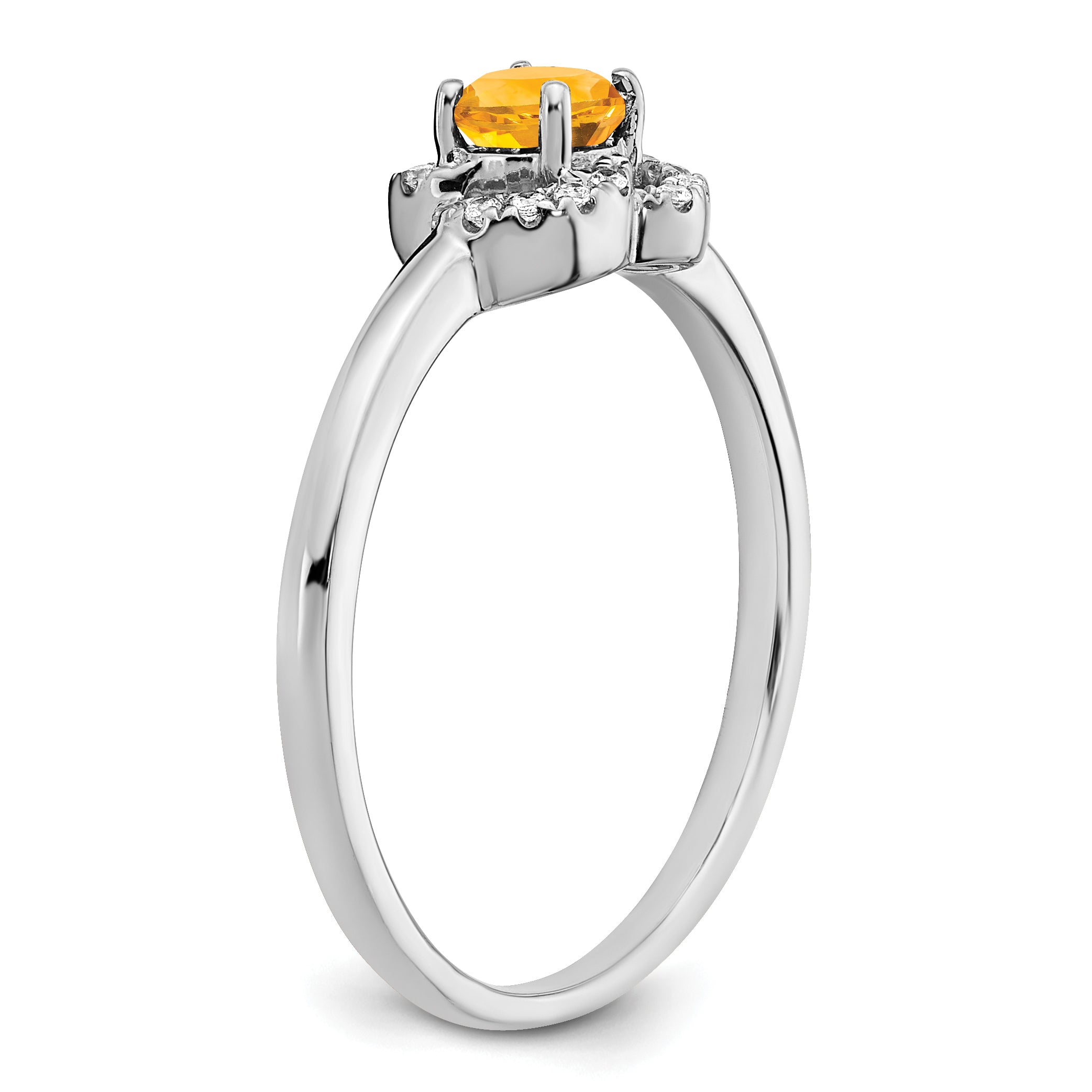 10k White Gold Citrine and Diamond Ring