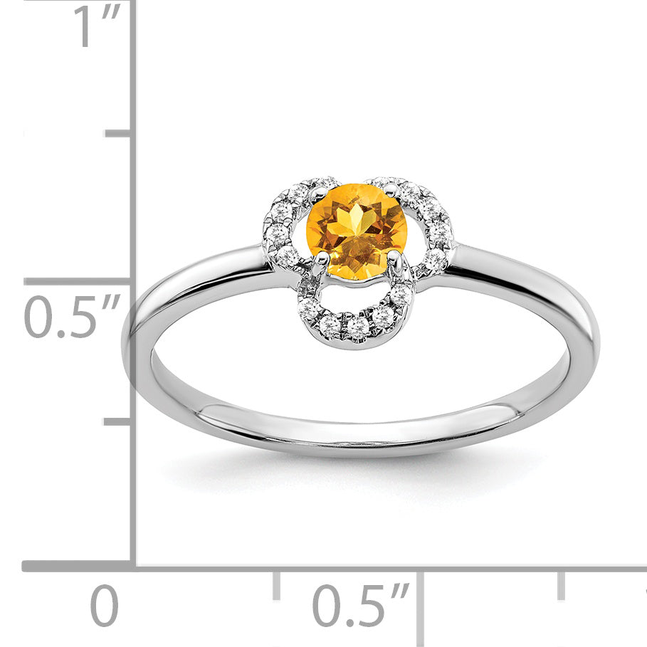 10k White Gold Citrine and Diamond Ring