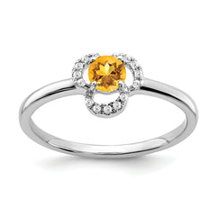 10k White Gold Citrine and Diamond Ring