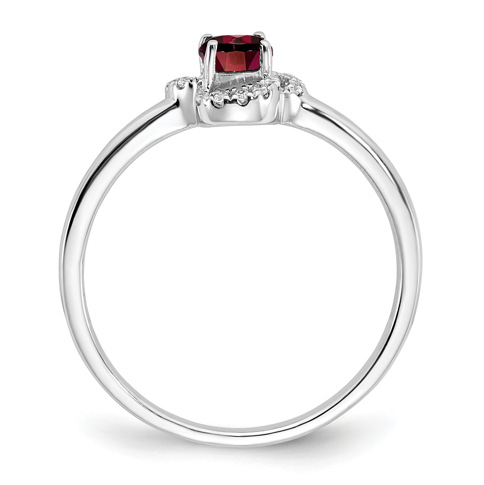 10k White Gold Garnet and Diamond Ring