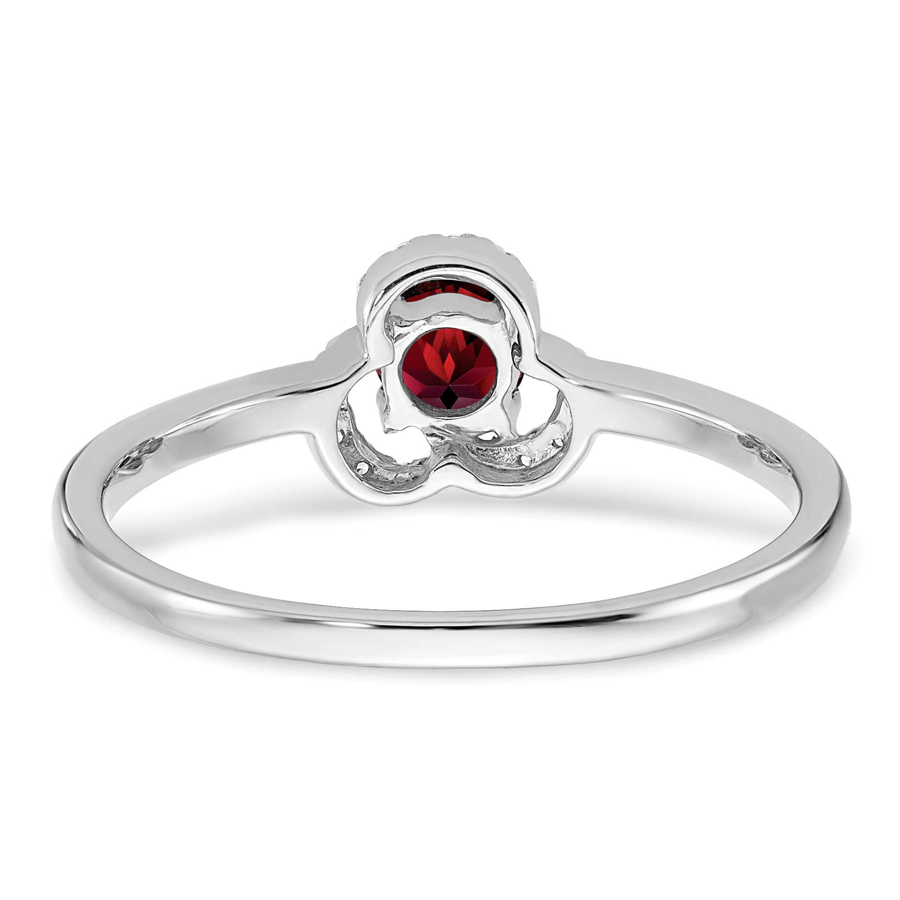 10k White Gold Garnet and Diamond Ring