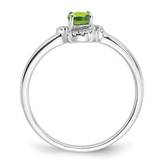 10k White Gold Peridot and Diamond Ring