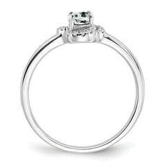 10k White Gold White Topaz and Diamond Ring