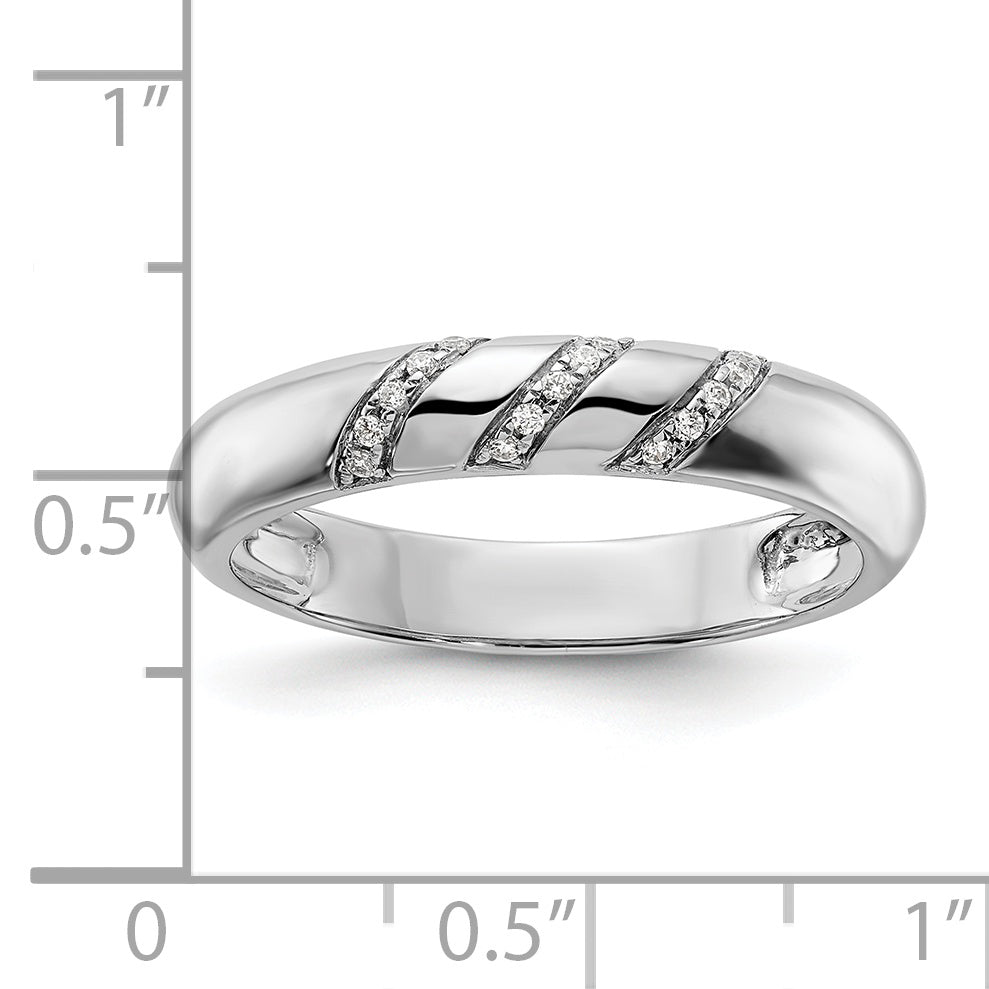 14K White Gold Lab Grown Diamond VS/SI GH, Trio Men's Band