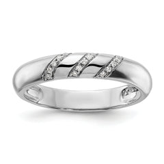 14K White Gold Lab Grown Diamond VS/SI GH, Trio Men's Band