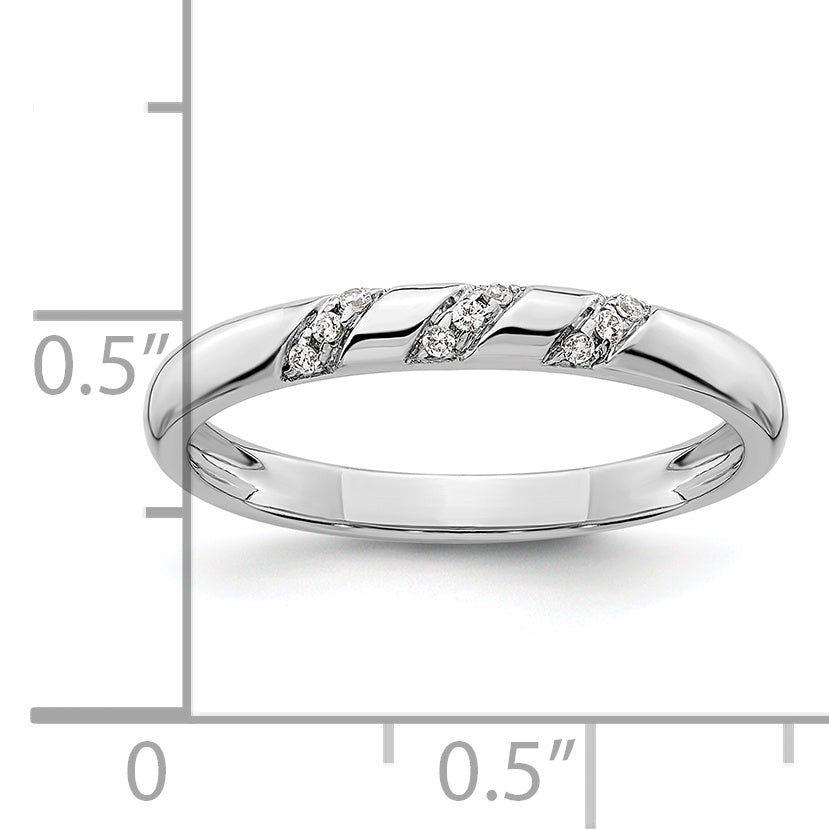 14K White Gold Lab Grown Diamond VS/SI GH, Trio Ladies Band