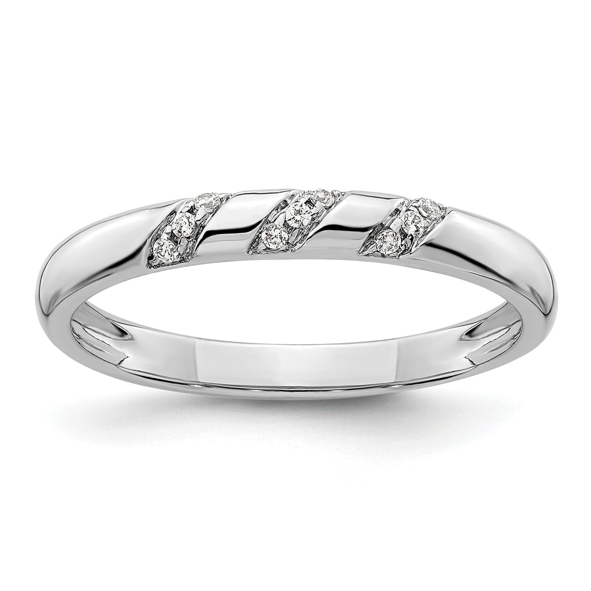 14K White Gold Lab Grown Diamond VS/SI GH, Trio Ladies Band