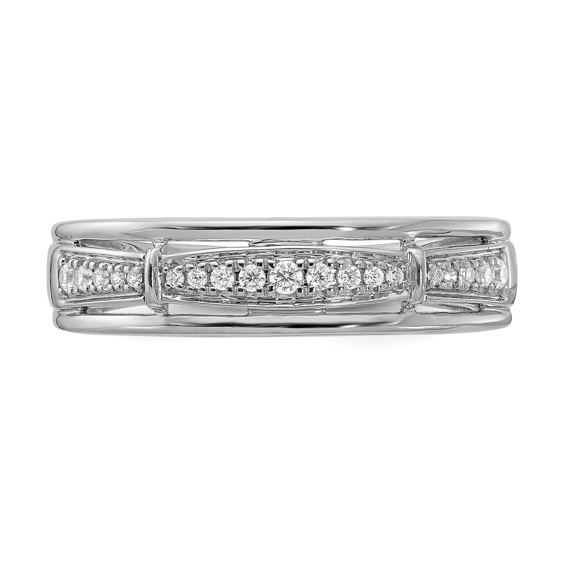 14K White Gold Lab Grown Diamond VS/SI GH, Trio Men's Band