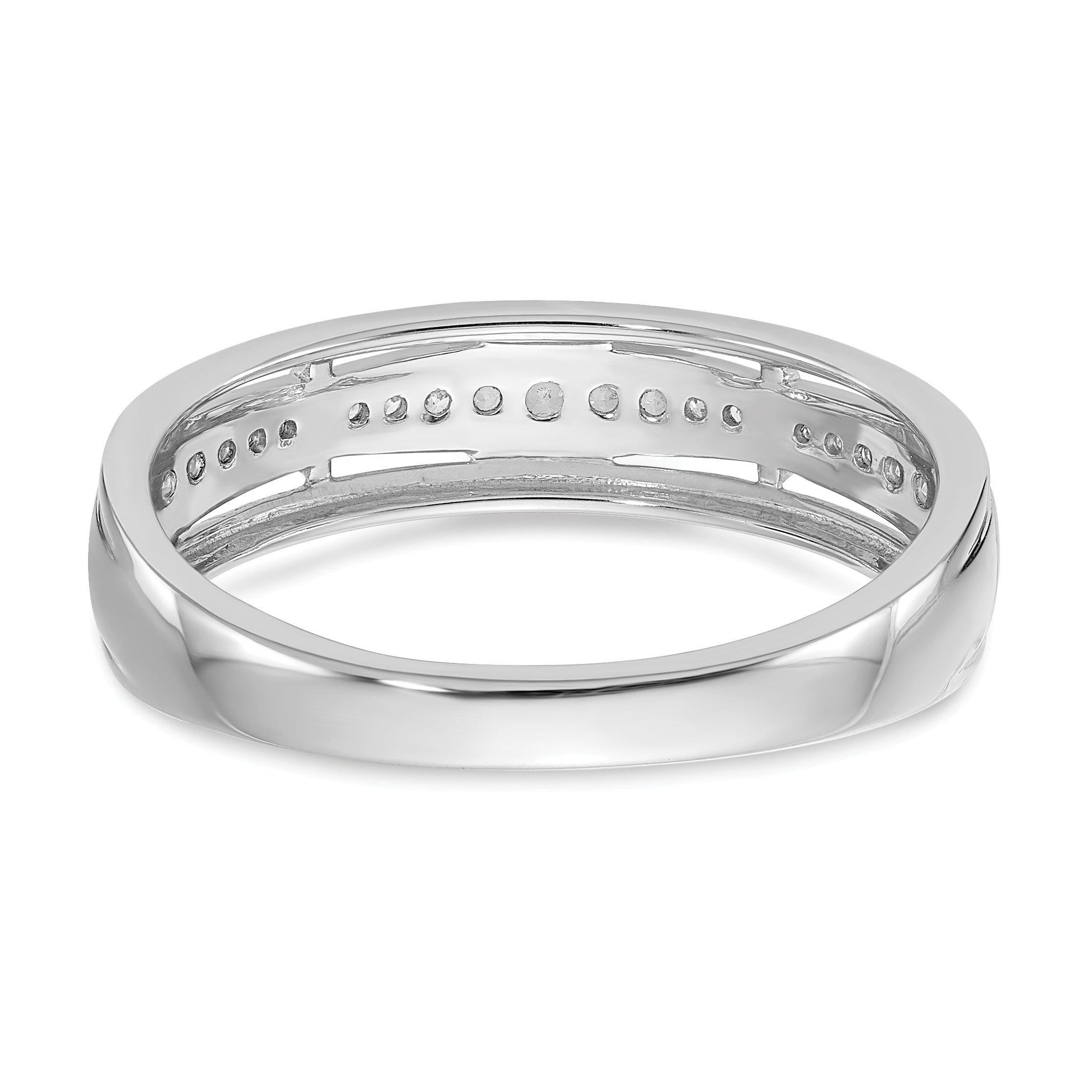 14K White Gold Lab Grown Diamond VS/SI GH, Trio Men's Band