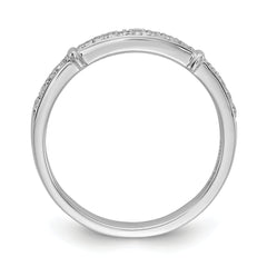 14K White Gold Lab Grown Diamond VS/SI GH, Trio Ladies Band