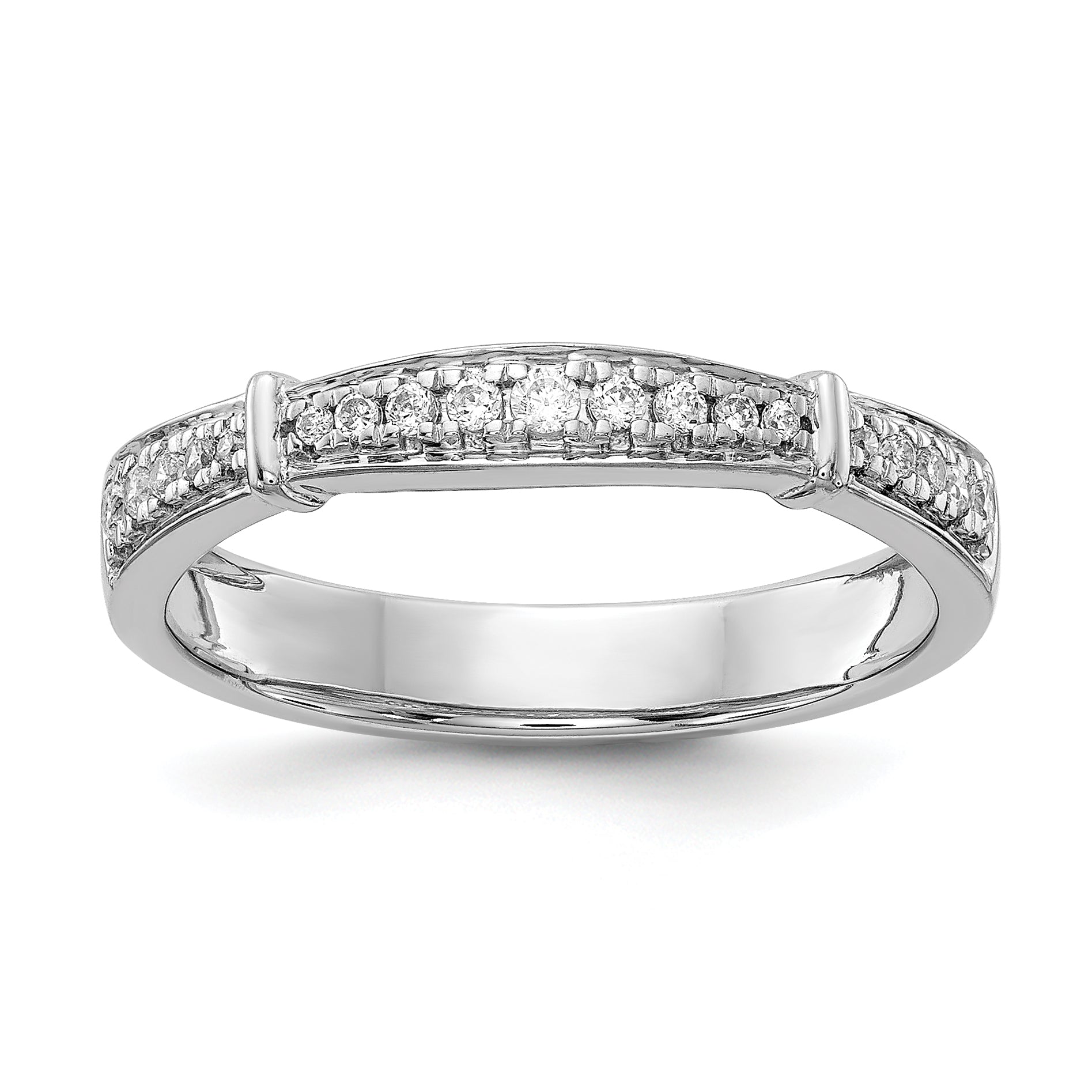 14K White Gold Lab Grown Diamond VS/SI GH, Trio Ladies Band