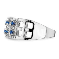 14k White Gold Diamond and Sapphire Fancy Ring