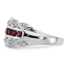 14K White Gold Lab Grown Diamond and Created Ruby Fancy Ring