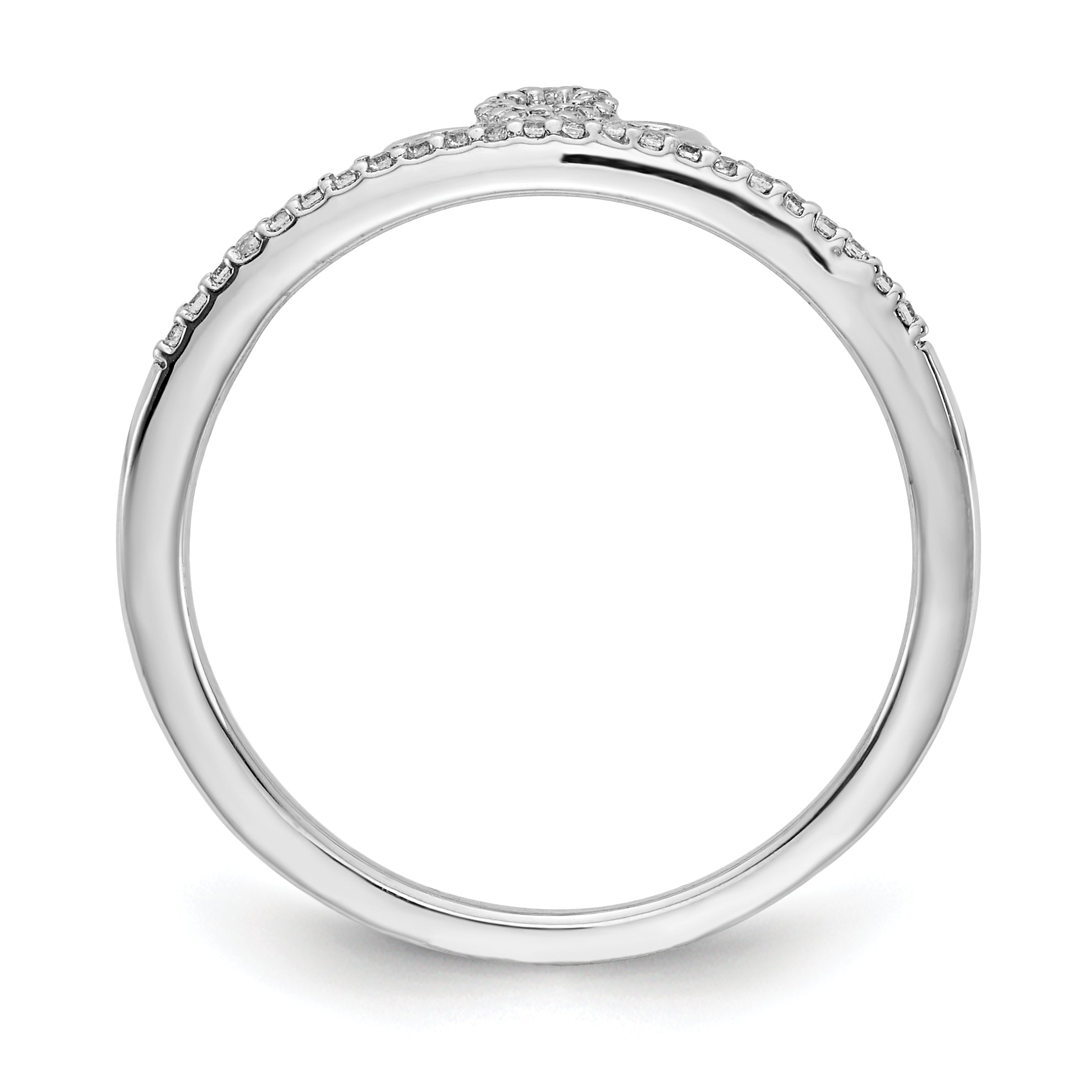 14k White Gold Diamond Tiara Ring