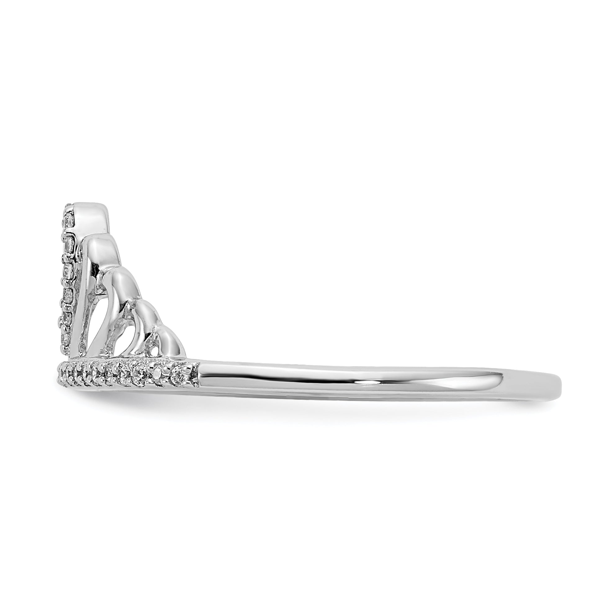 14k White Gold Diamond Tiara Ring