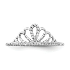 14k White Gold Diamond Tiara Ring