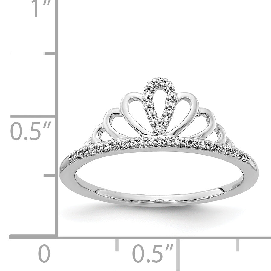 14k White Gold Diamond Tiara Ring