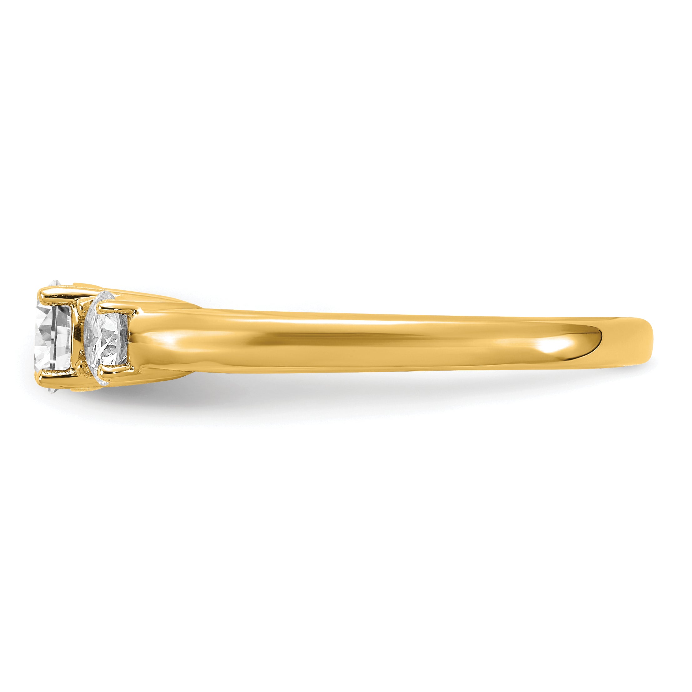 14K Gold Lab Grown Diamond SI1/SI2, G H I, 3-Stone Complete Engagement Ring