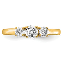 14K Gold Lab Grown Diamond SI1/SI2, G H I, 3-Stone Complete Engagement Ring