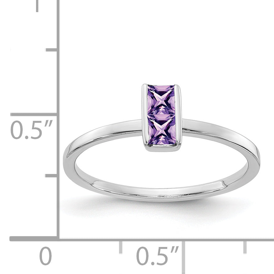 14k White Gold Amethyst Ring