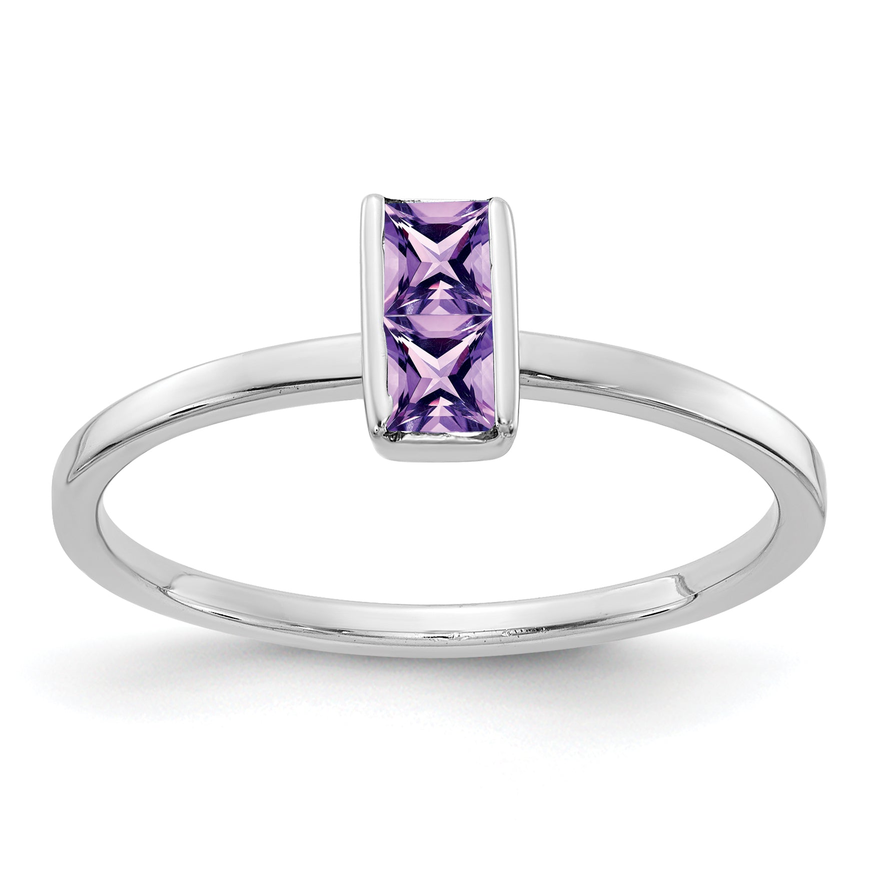 14k White Gold Amethyst Ring