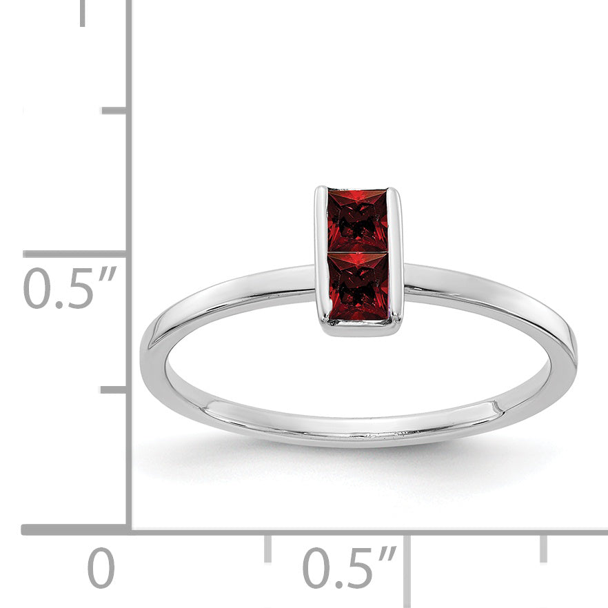 14k White Gold Garnet Ring