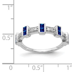 14k White Gold Fancy Diamond and Sapphire Ring