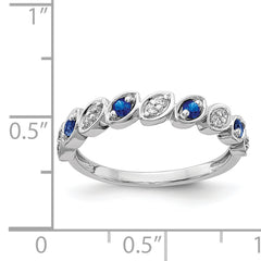 14k White Gold Fancy Diamond and Sapphire Ring