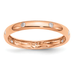 14k Rose Gold 6-stone Diamond Band