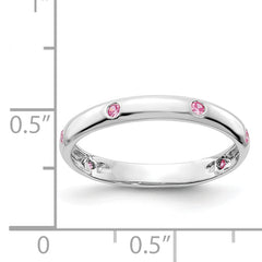 14k White Gold 6-stone Pink Sapphire Band