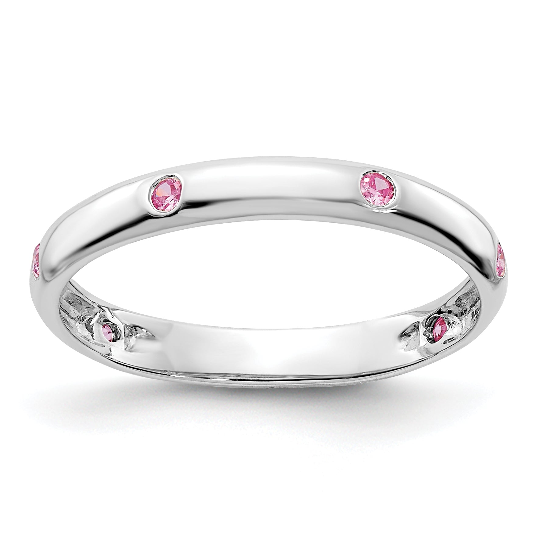 14k White Gold 6-stone Pink Sapphire Band