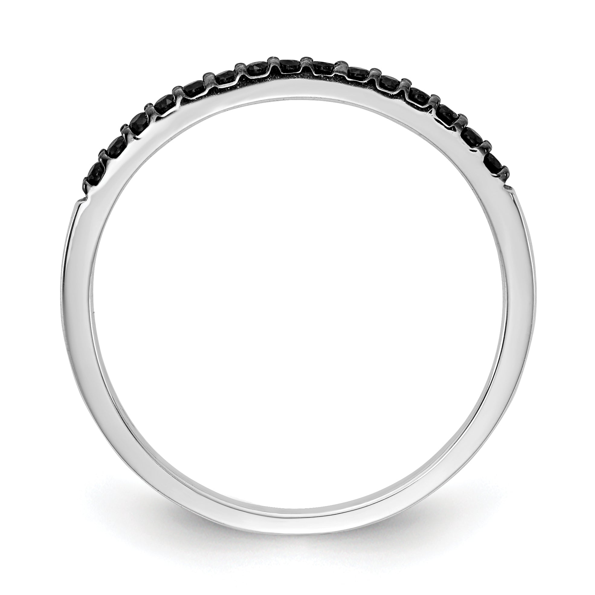 10K White Gold Black Diamond Band