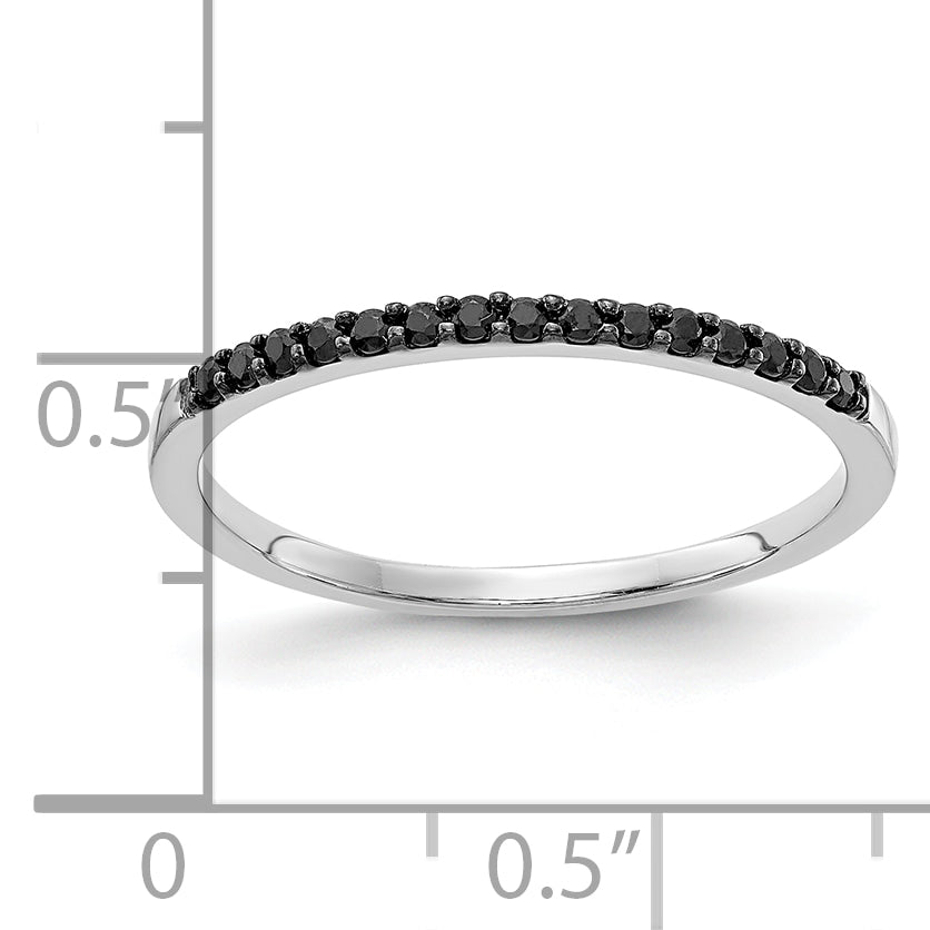 10K White Gold Black Diamond Band