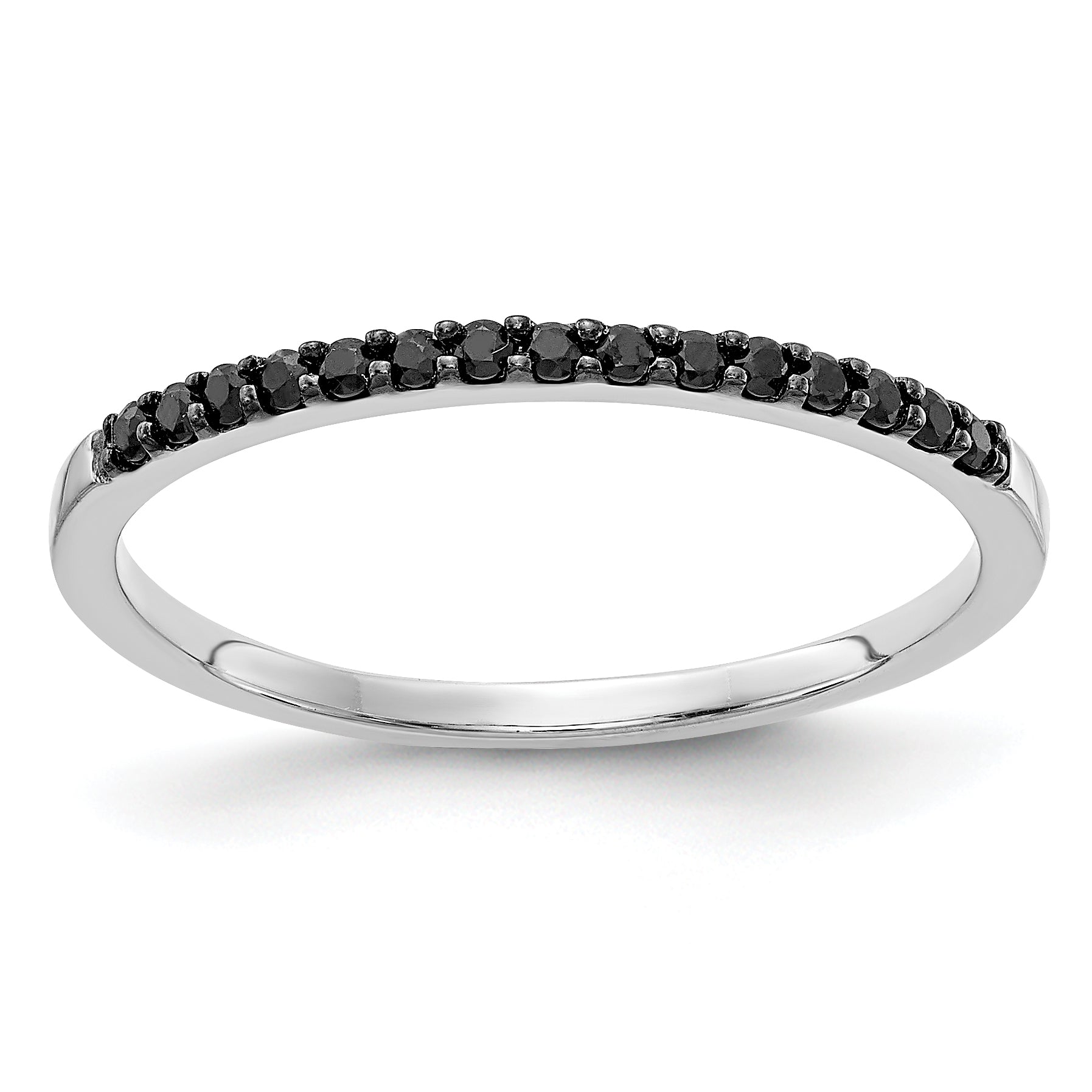 10K White Gold Black Diamond Band