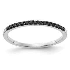 10K White Gold Black Diamond Band