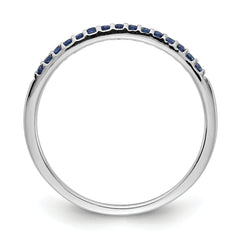 10K White Gold Blue Sapphire Band