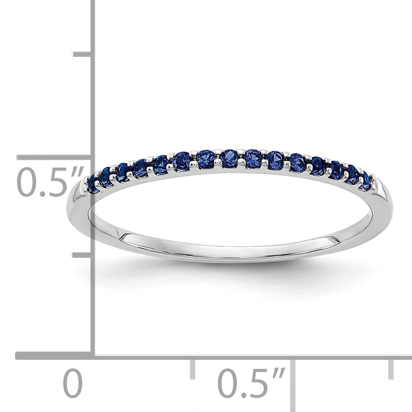 10K White Gold Blue Sapphire Band