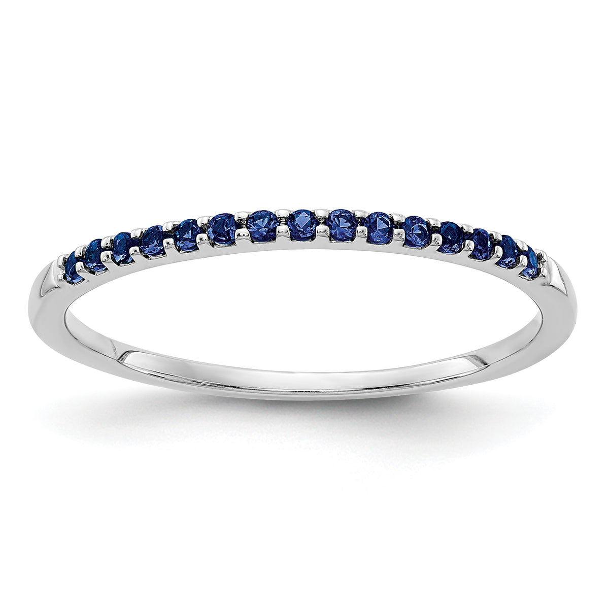 10K White Gold Blue Sapphire Band