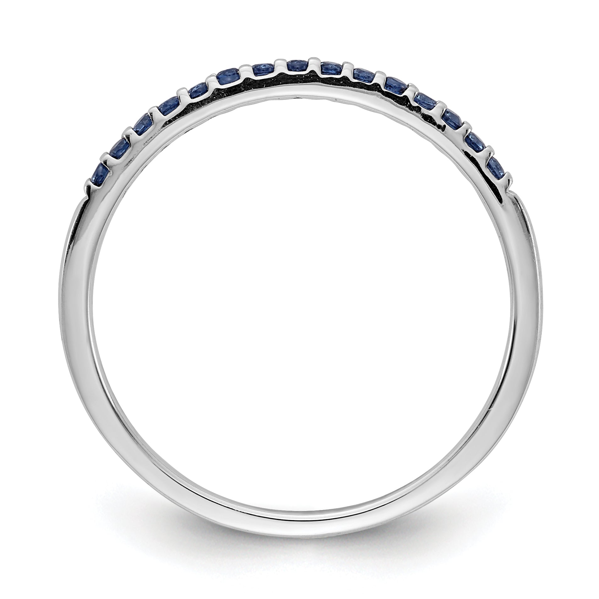 14k White Gold Blue Sapphire Band