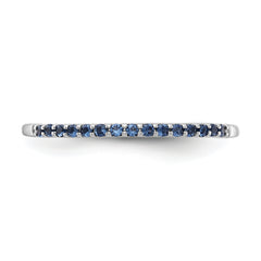 14k White Gold Blue Sapphire Band