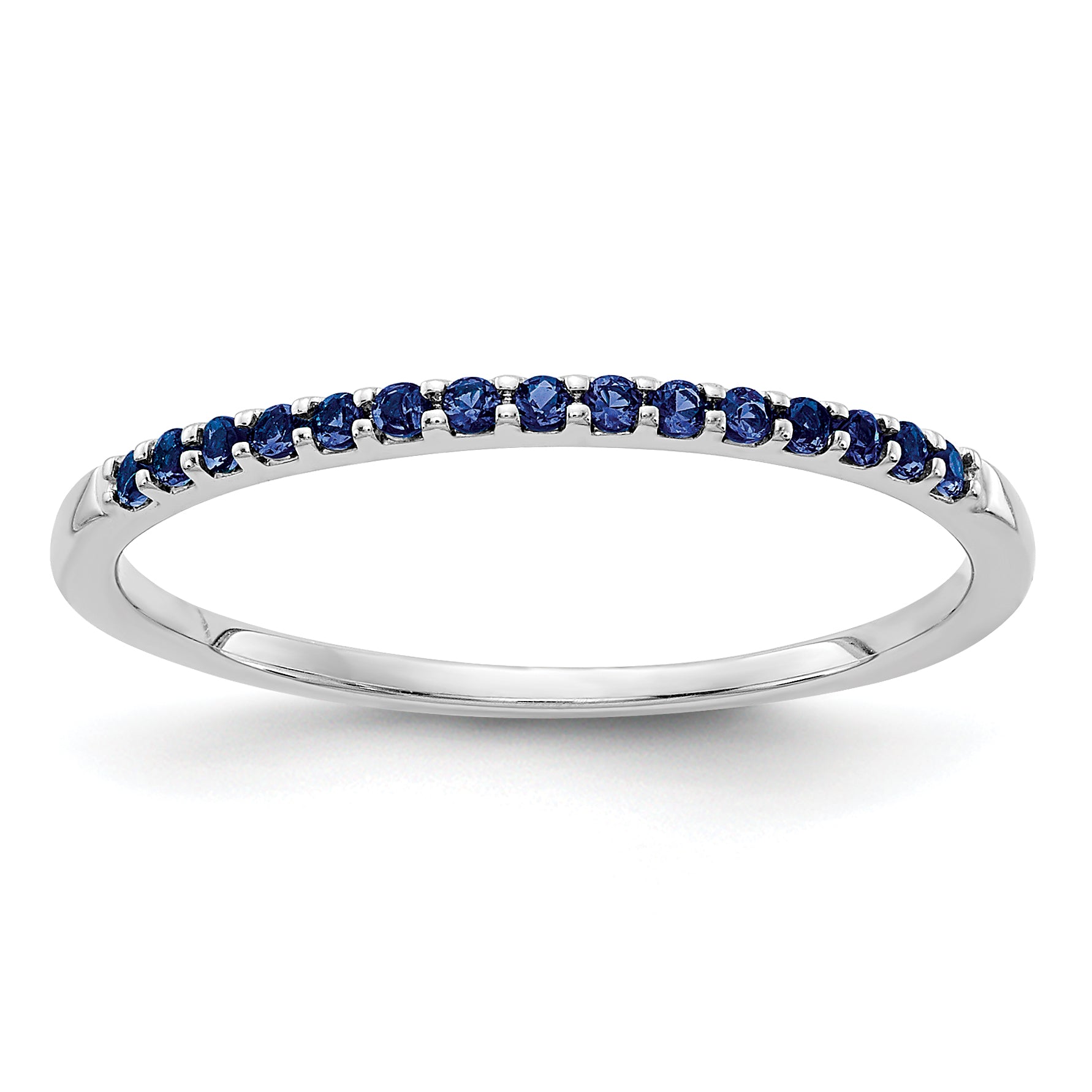 14k White Gold Blue Sapphire Band