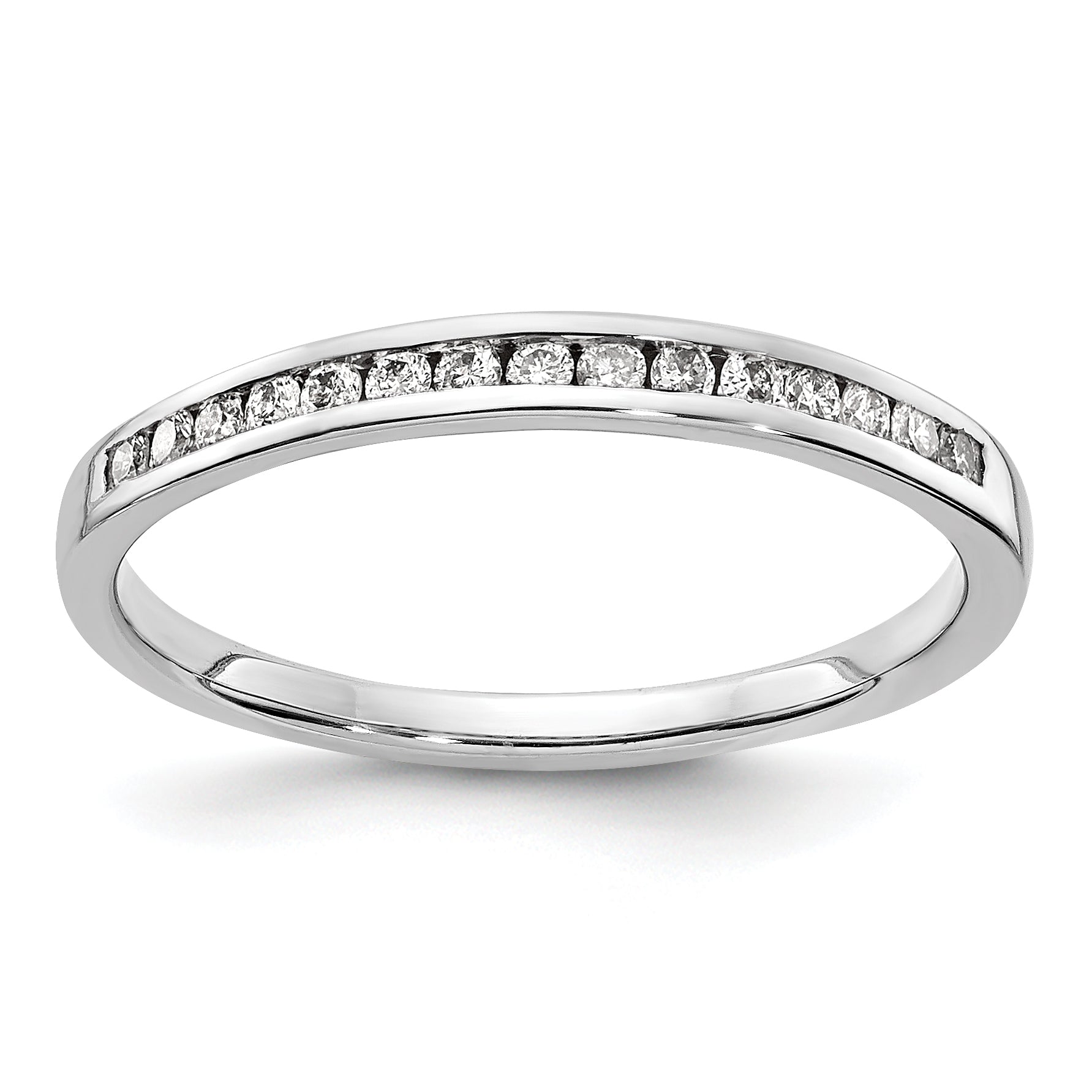 10K White Gold Diamond Channel Band