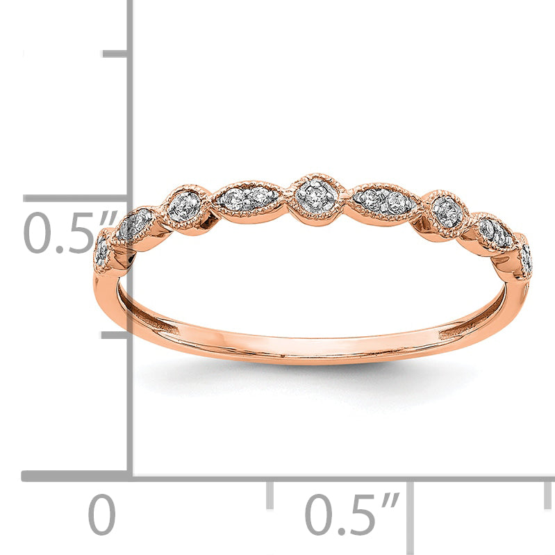 10K Rose Gold Diamond Fancy Band