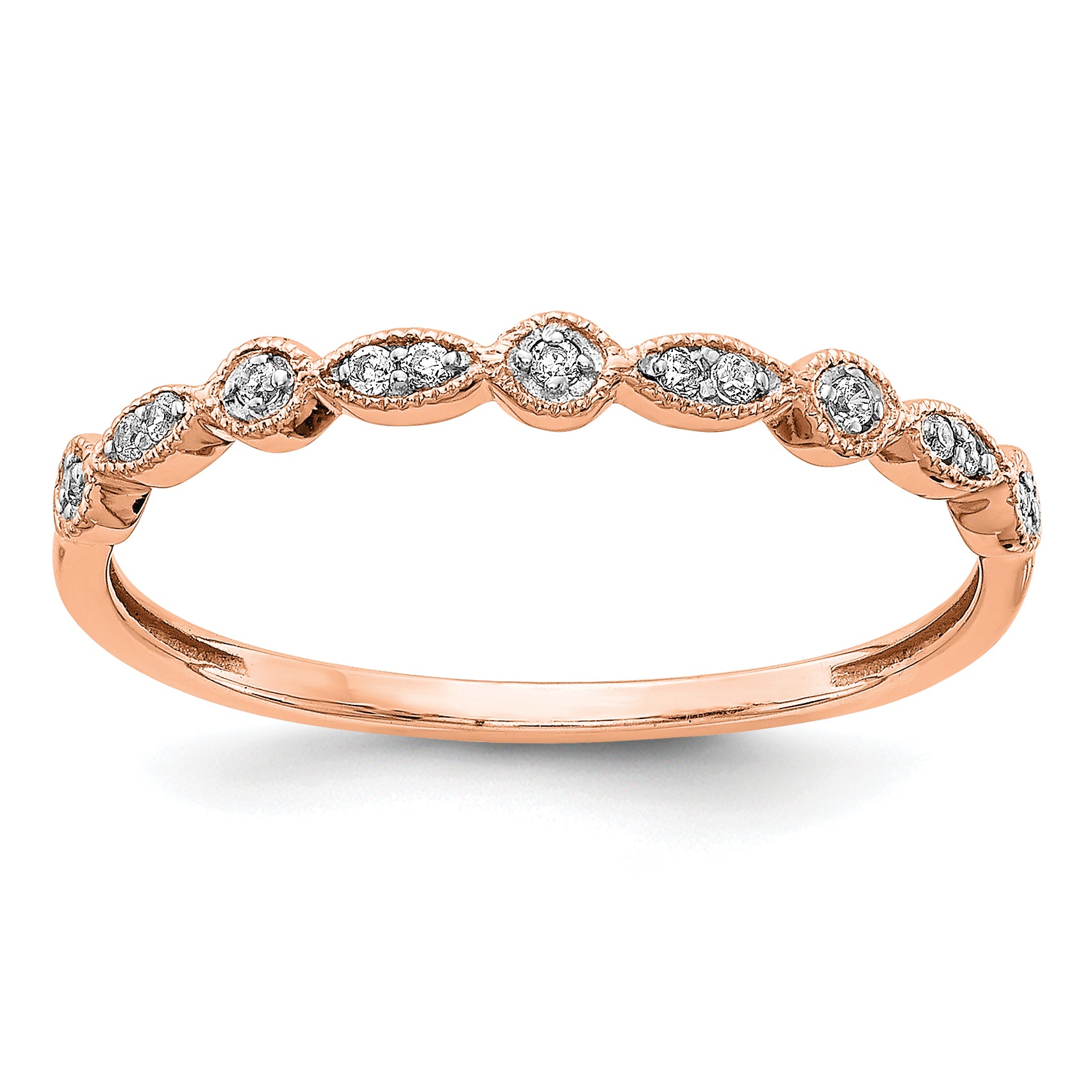 10K Rose Gold Diamond Fancy Band