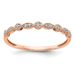 10K Rose Gold Diamond Fancy Band