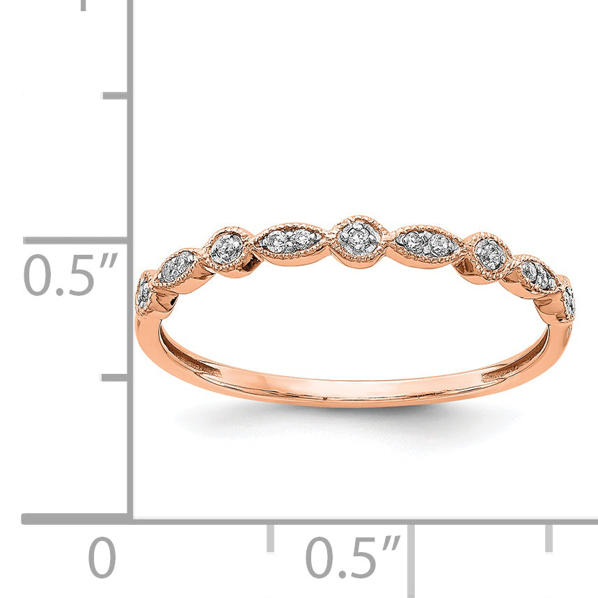 14k Rose Gold Diamond Fancy Band