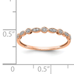 14k Rose Gold Diamond Fancy Band