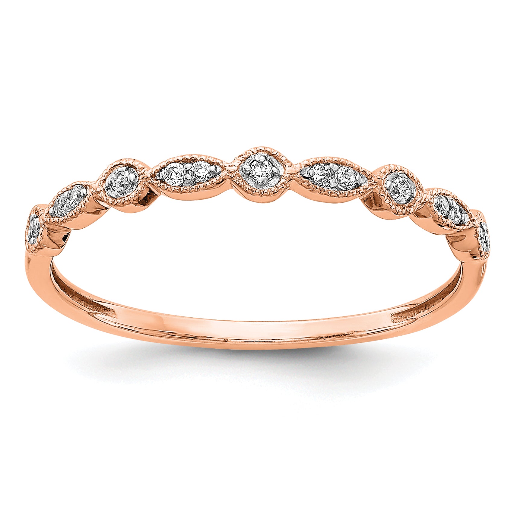 14k Rose Gold Diamond Fancy Band